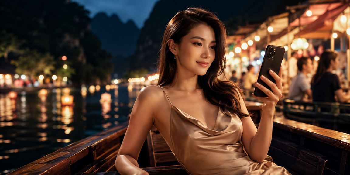 Chợ đêm Ninh Bình rộn ràng với người dùng kiểm tra khuyến mãi hoàn tiền trên điện thoại